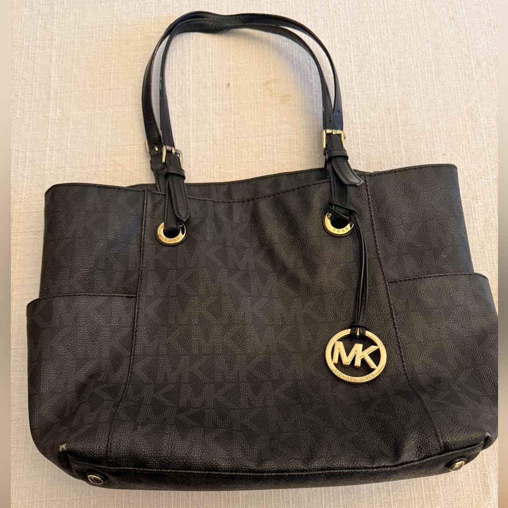 Michael Kors Black Tote with Gold Accents